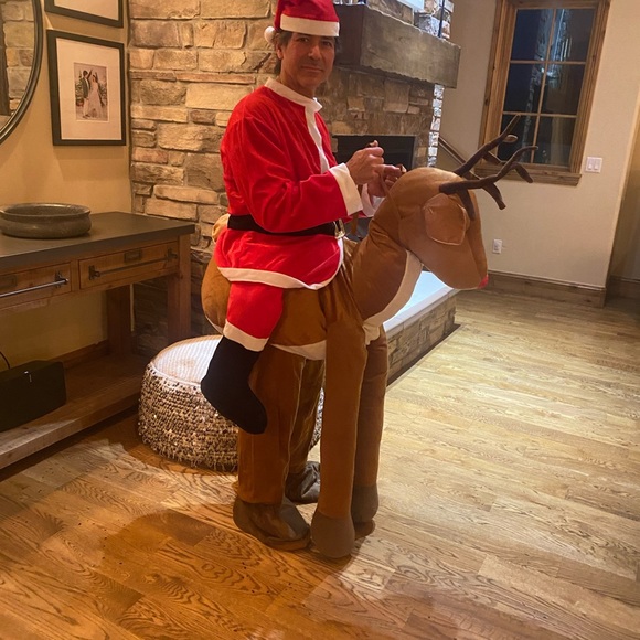 🎅Forum Novelties Men's Santa Ride-A-Reindeer Adult Costume🦌 - Picture 3 of 7